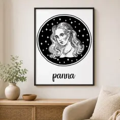 Grafika z wizerunkiem Panny, znaku zodiaku dla osób urodzonych 30 sierpnia.