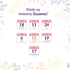 Kiedy Zuzanna obchodzi imieniny? Sprawdź daty imienin Zuzanny
