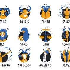 Znak zodiaku 22 września to Waga. Ilustracje dwunastu znaków zodiaku: Baran, Byk, Bliźnięta, Rak, Lew, Panna, Waga, Skorpion, Strzelec, Koziorożec, Wodnik, Ryby.