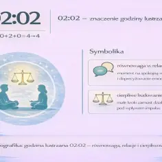 Godzina lustrzana 02:02 symbolizuje równowagę w relacjach i cierpliwe budowanie spokoju.