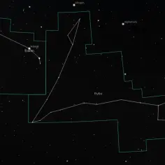 Gwiazdozbiór Barana, który jest znakiem zodiaku dla osób urodzonych 20 marca, na tle nocnego nieba.