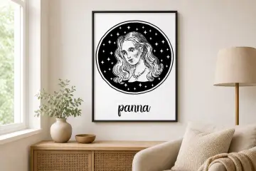 Grafika z wizerunkiem Panny, znaku zodiaku dla osób urodzonych 30 sierpnia.