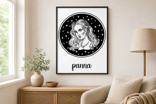 Grafika z wizerunkiem Panny, znaku zodiaku dla osób urodzonych 30 sierpnia.